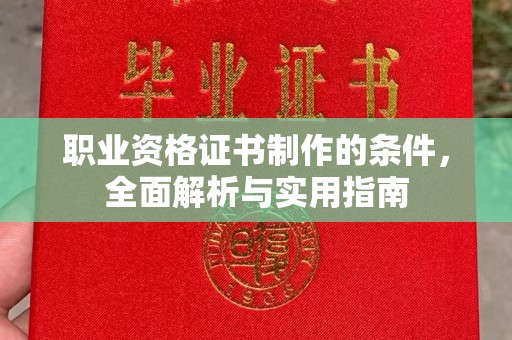 南漳职业资格证书制作的条件，全面解析与实用指南