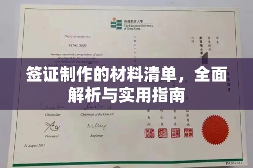 南漳签证制作的材料清单，全面解析与实用指南