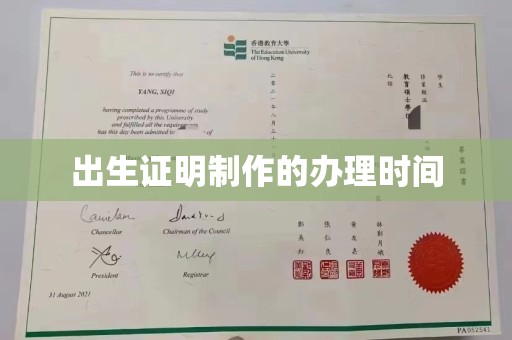南漳出生证明制作的办理时间